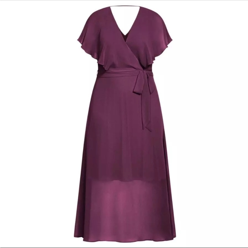 City Chic Softly Tied Dress - ORCHID